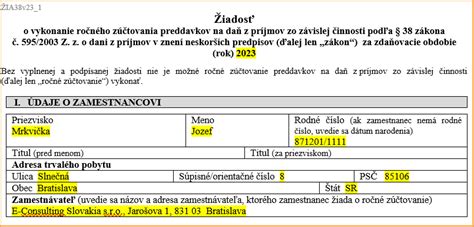 príklady pre ročné zúčtovanie a priznanie