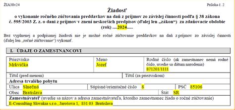 ručné ročné zúčtovanie a tlačivo