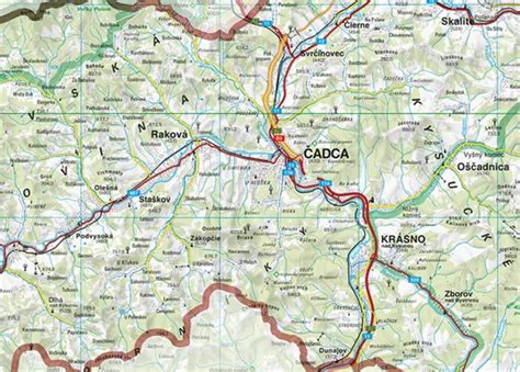 Mapa okolia Čadca a dostupné gynekologické pracoviská
