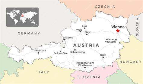 Mapa distriktov Vienna Austria pracovní úrad